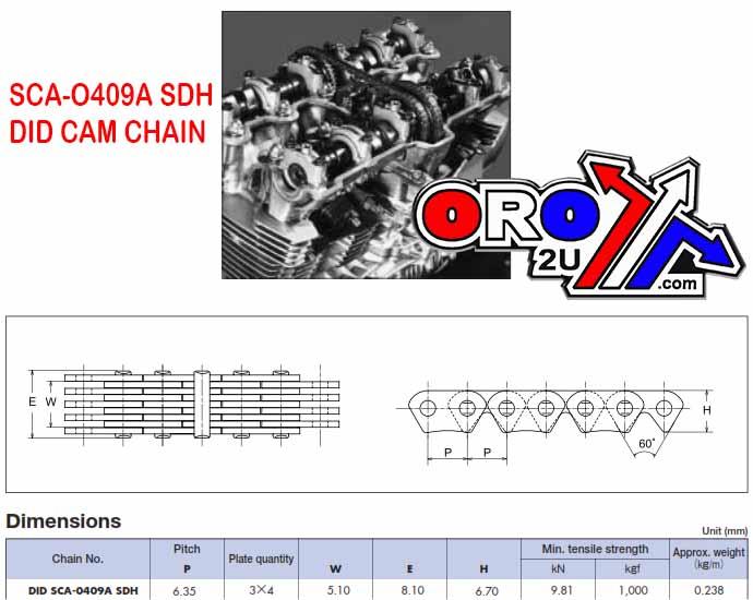 CAM CHAIN SCA-0409A 130L DID, 3116714, 30-549.DID thumbnail 2