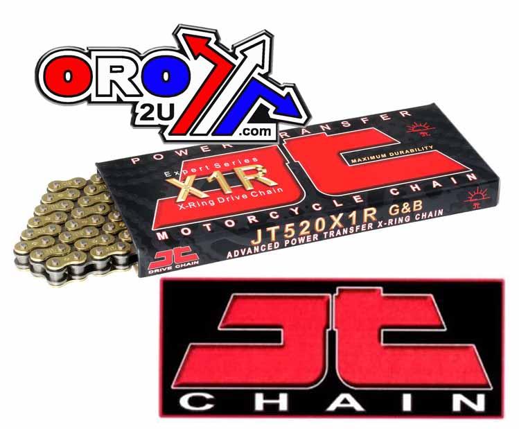 DRIVE CHAIN HEAVY DUTY X-RING CHAIN 520X1R 120L GOLD-BLACK JTC520X1RGB120DL thumbnail 4