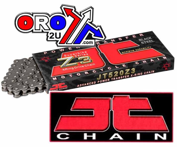 DRIVE CHAIN SUPER HEAVY DUTY X-RING 520Z3 110L BLACK JTC520Z3110RL thumbnail 3