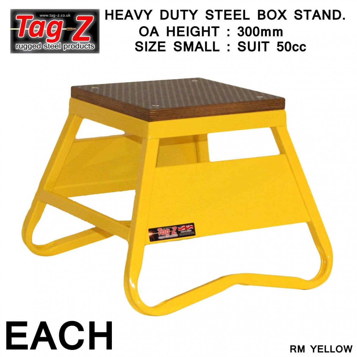 HEAVY DUTY STEEL BOX STAND MX, SMALL / 300mm HIGH MX STAND, YELLOW thumbnail 2
