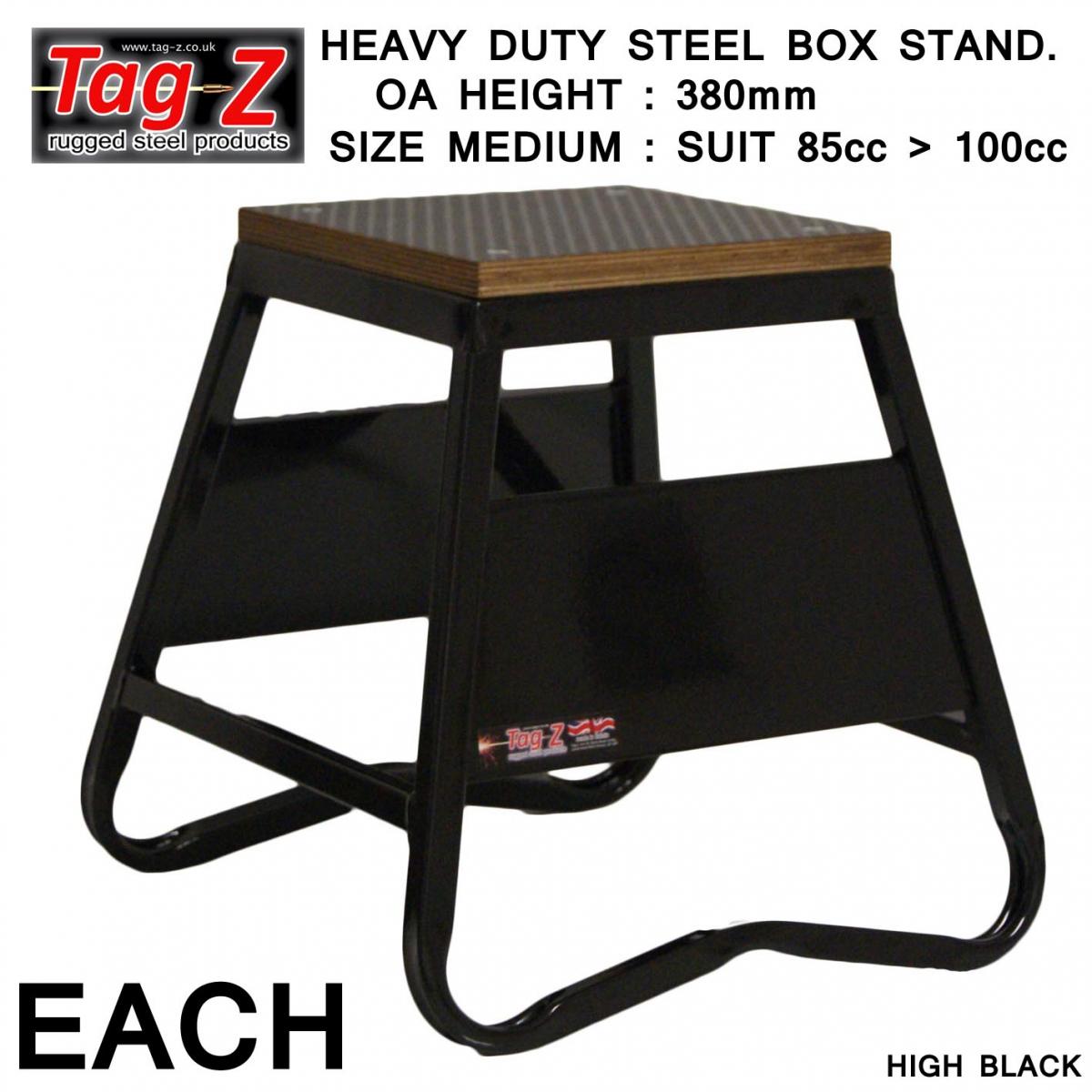 HEAVY DUTY STEEL BOX STAND MX, MEDIUM / 380mm HIGH MX STAND, BLACK thumbnail 2