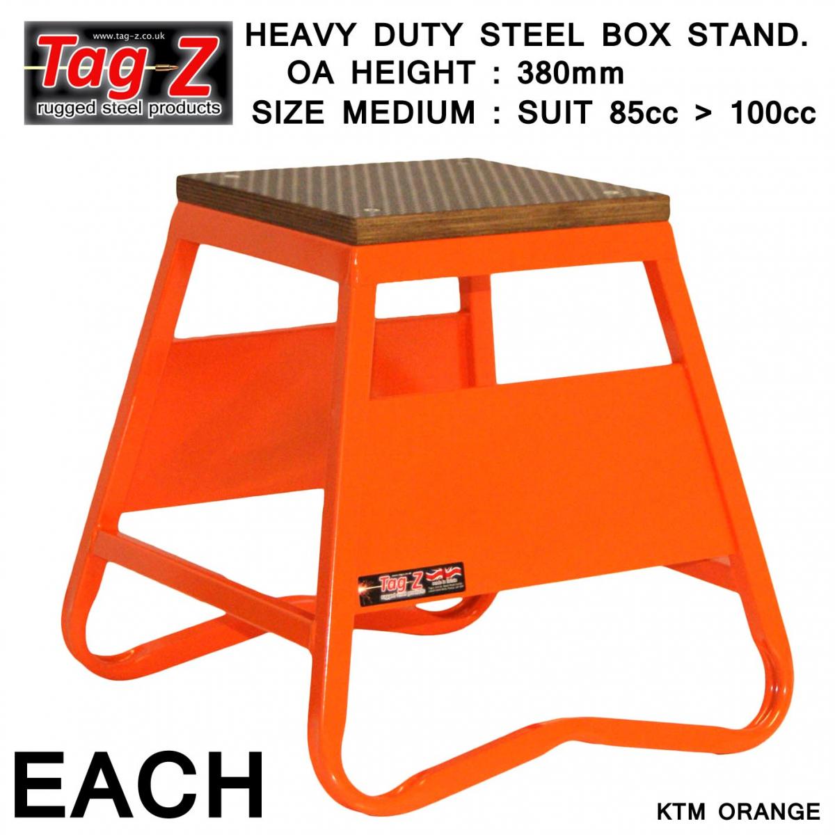 HEAVY DUTY STEEL BOX STAND MX, MEDIUM / 380mm HIGH MX STAND, ORANGE thumbnail 2