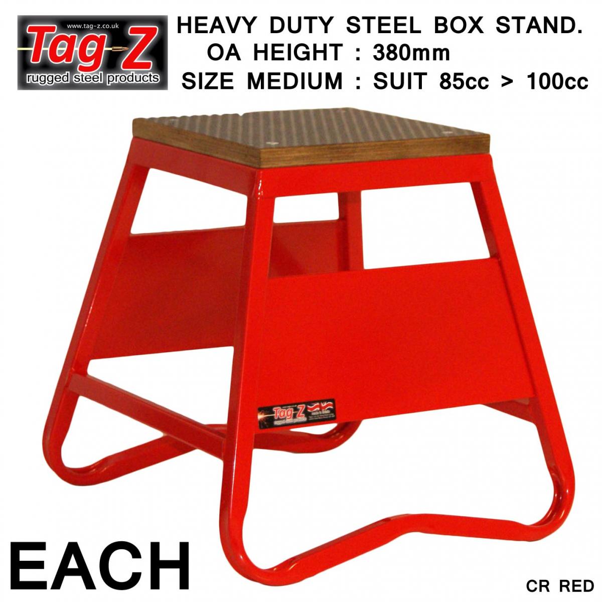 HEAVY DUTY STEEL BOX STAND MX, MEDIUM / 380mm HIGH MX STAND, RED thumbnail 2