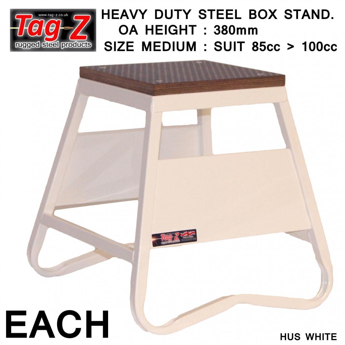 HEAVY DUTY STEEL BOX STAND MX, MEDIUM / 380mm HIGH MX STAND, WHITE thumbnail 2
