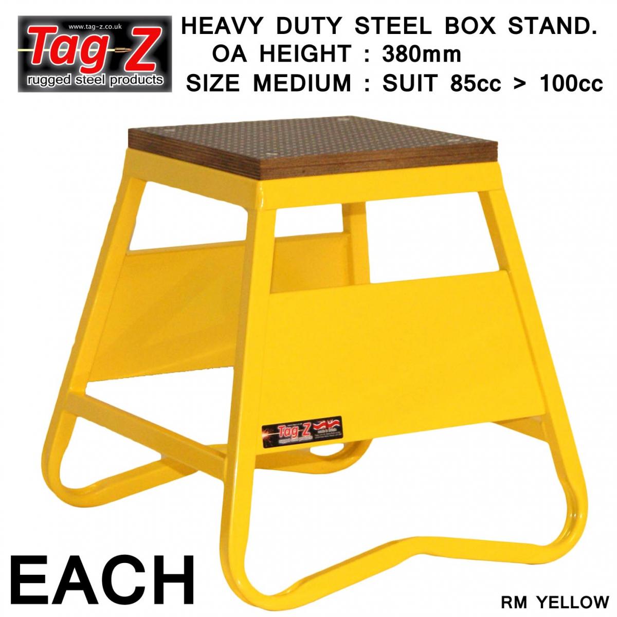 HEAVY DUTY STEEL BOX STAND MX, MEDIUM / 380mm HIGH MX STAND, YELLOW thumbnail 2