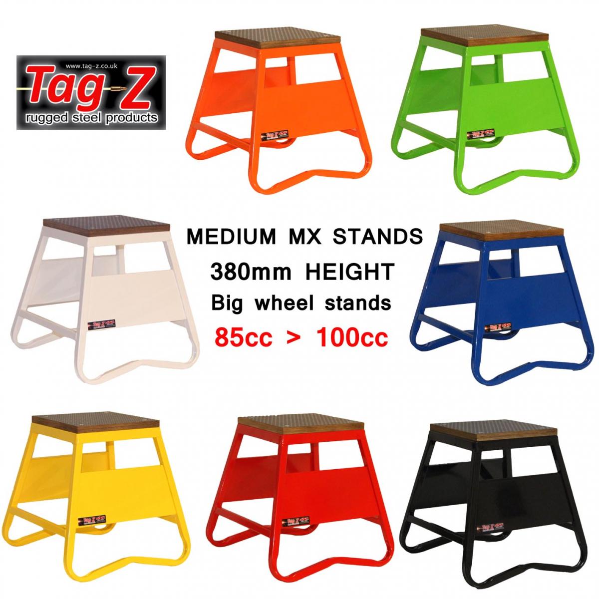 HEAVY DUTY STEEL BOX STAND MX, MEDIUM / 380mm HIGH MX STAND, YELLOW thumbnail 3