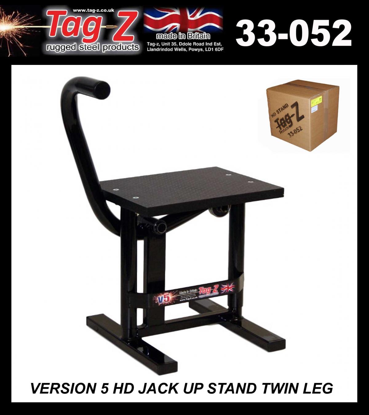 HD JACK-UP-STAND TWIN LEG v5, MX & ENDURO 125>625CC BIKES, LARGE STAND 440mm HIGH MX thumbnail 3