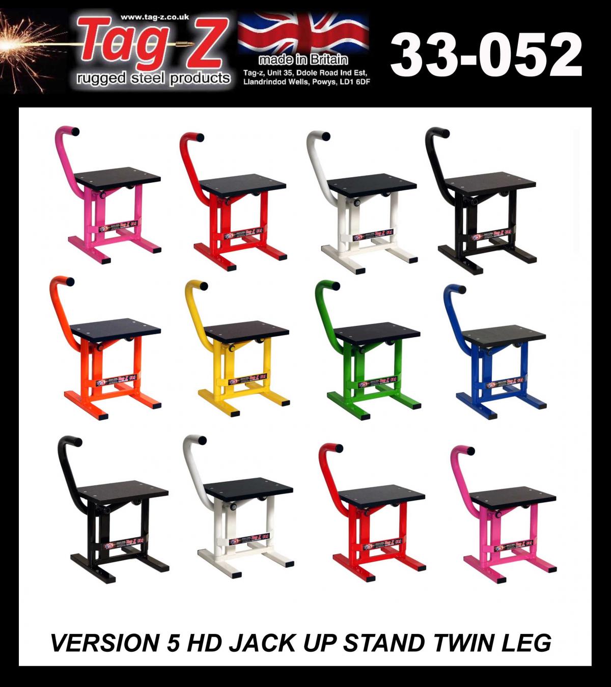 HD JACK-UP-STAND TWIN LEG v5, MX & ENDURO 125>625CC BIKES, LARGE STAND 440mm HIGH MX thumbnail 4