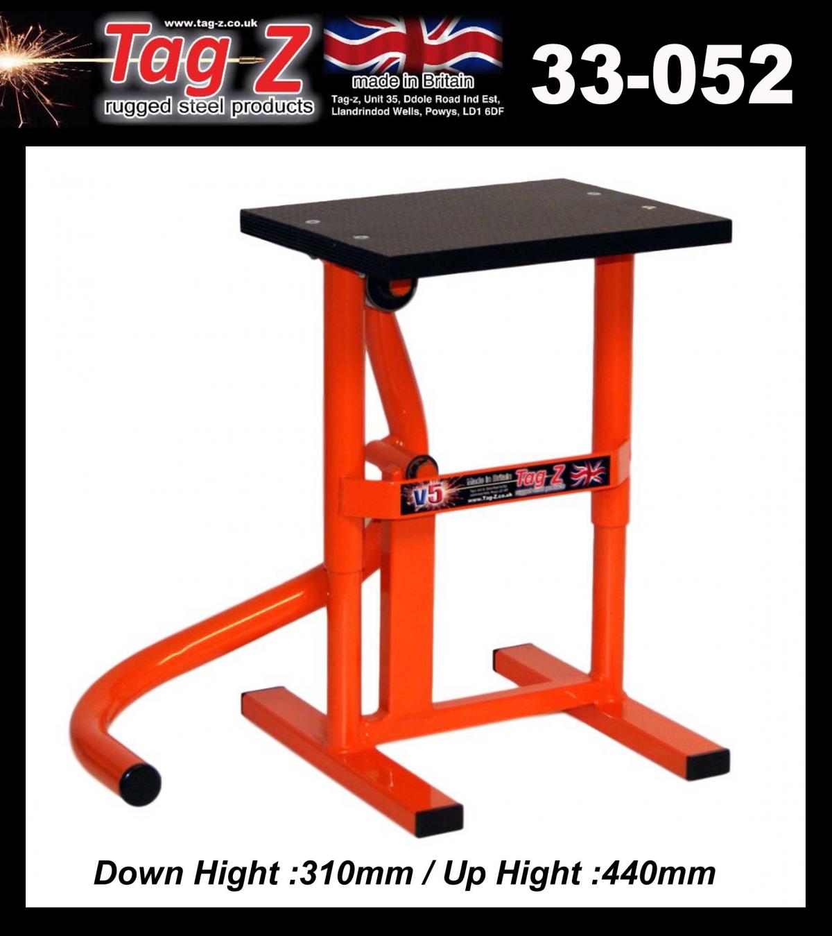 HD JACK-UP-STAND TWIN LEG v5, MX & ENDURO 125>625CC BIKES, LARGE STAND 440mm HIGH MX thumbnail 3
