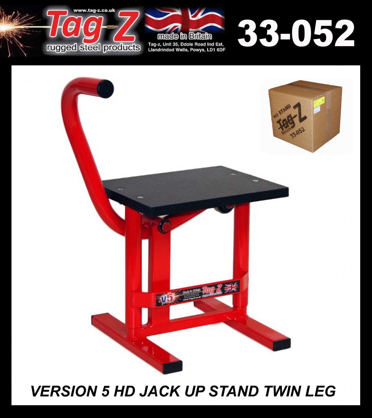 HD JACK-UP-STAND TWIN LEG v5, MX & ENDURO 125>625CC BIKES, LARGE STAND 440mm HIGH MX thumbnail 2