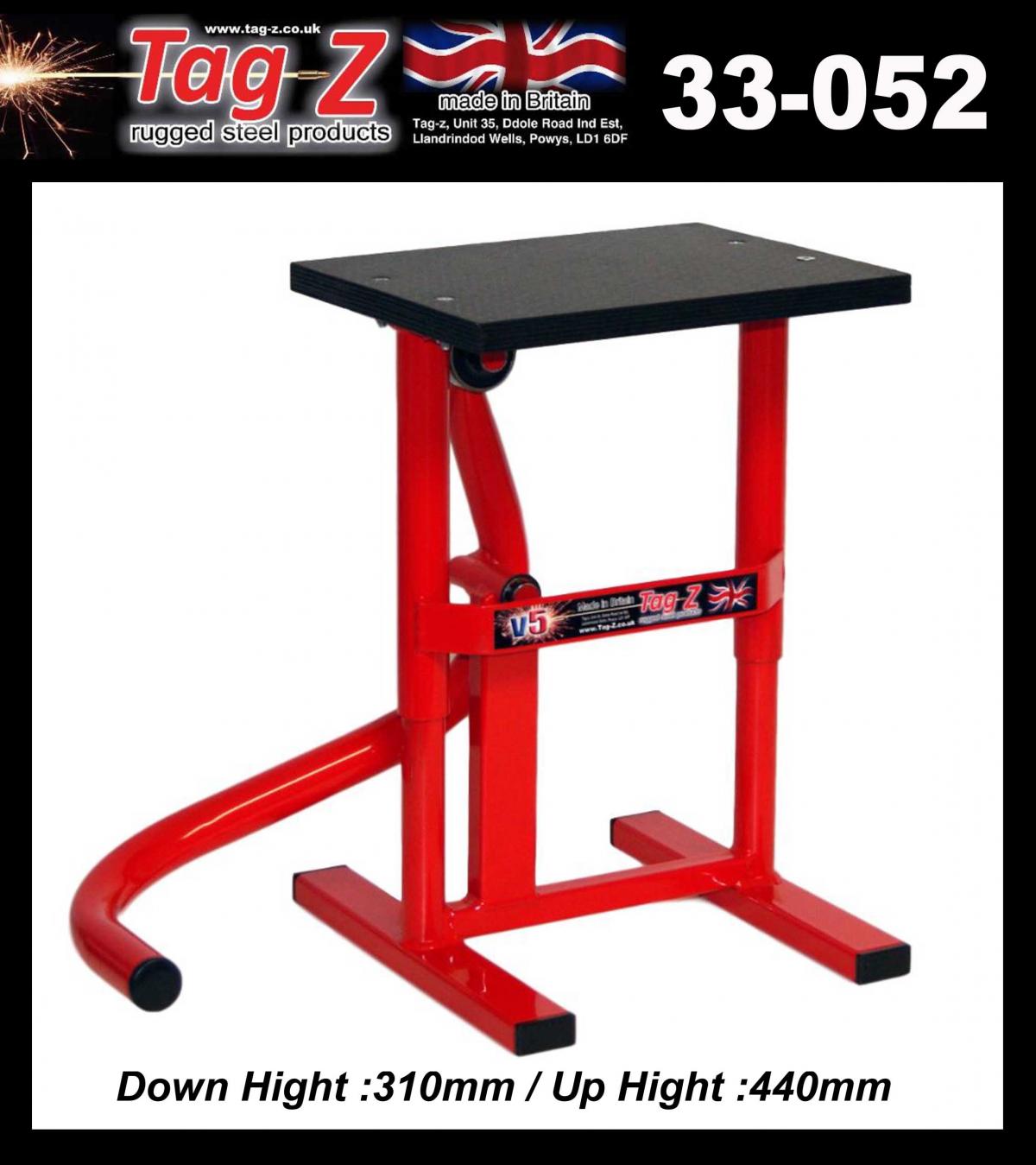 HD JACK-UP-STAND TWIN LEG v5, MX & ENDURO 125>625CC BIKES, LARGE STAND 440mm HIGH MX thumbnail 3
