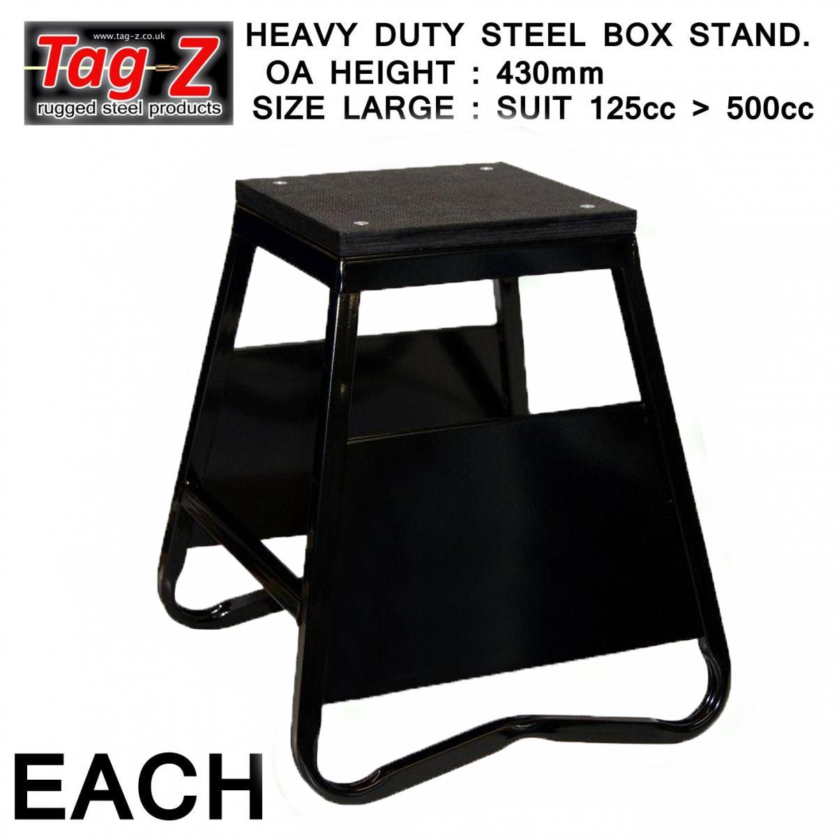 HEAVY DUTY STEEL BOX STAND MX, LARGE / 430mm HIGH MX STAND, THIS STAND DOESN'T COME WITH THE MOTO STICKER NOW thumbnail 2
