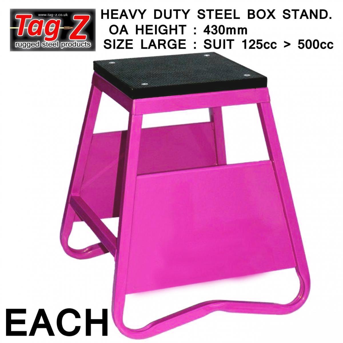 HEAVY DUTY STEEL BOX STAND MX, LARGE / 430mm HIGH MX STAND, THIS STAND DOESN'T COME WITH THE MOTO STICKER NOW thumbnail 2