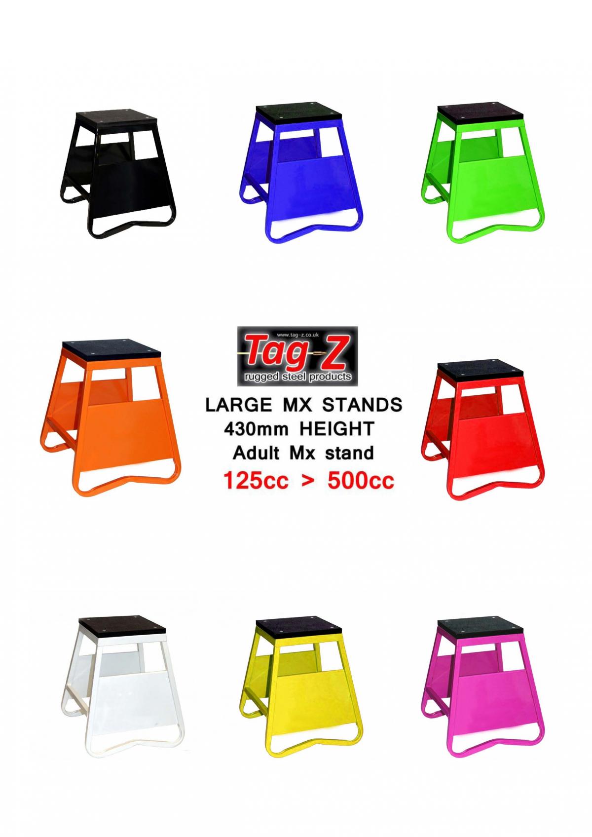 HEAVY DUTY STEEL BOX STAND MX, LARGE / 430mm HIGH MX STAND, THIS STAND DOESN'T COME WITH THE MOTO STICKER NOW thumbnail 2