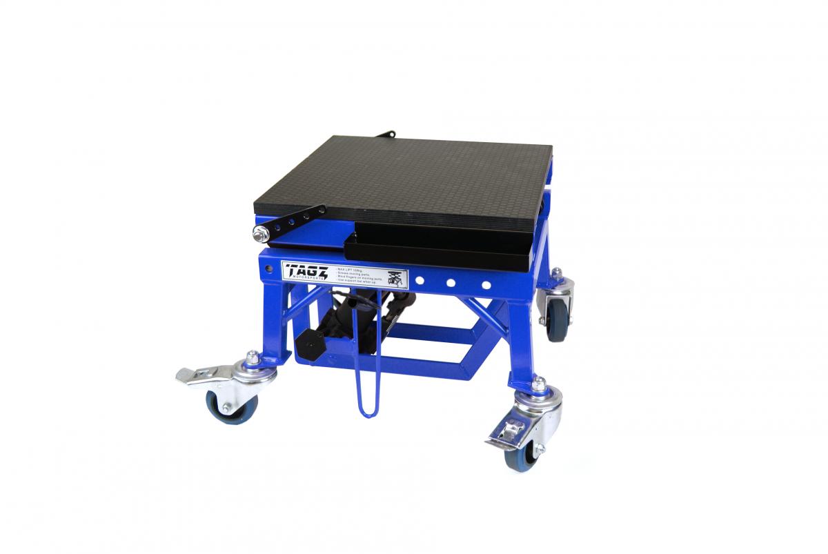 TAGZ WHEEL ABOUT LIFT BLUE BLACK HYDRAULIC SCISSOR STAND MAX LIFT WEIGHT 150KG thumbnail 2