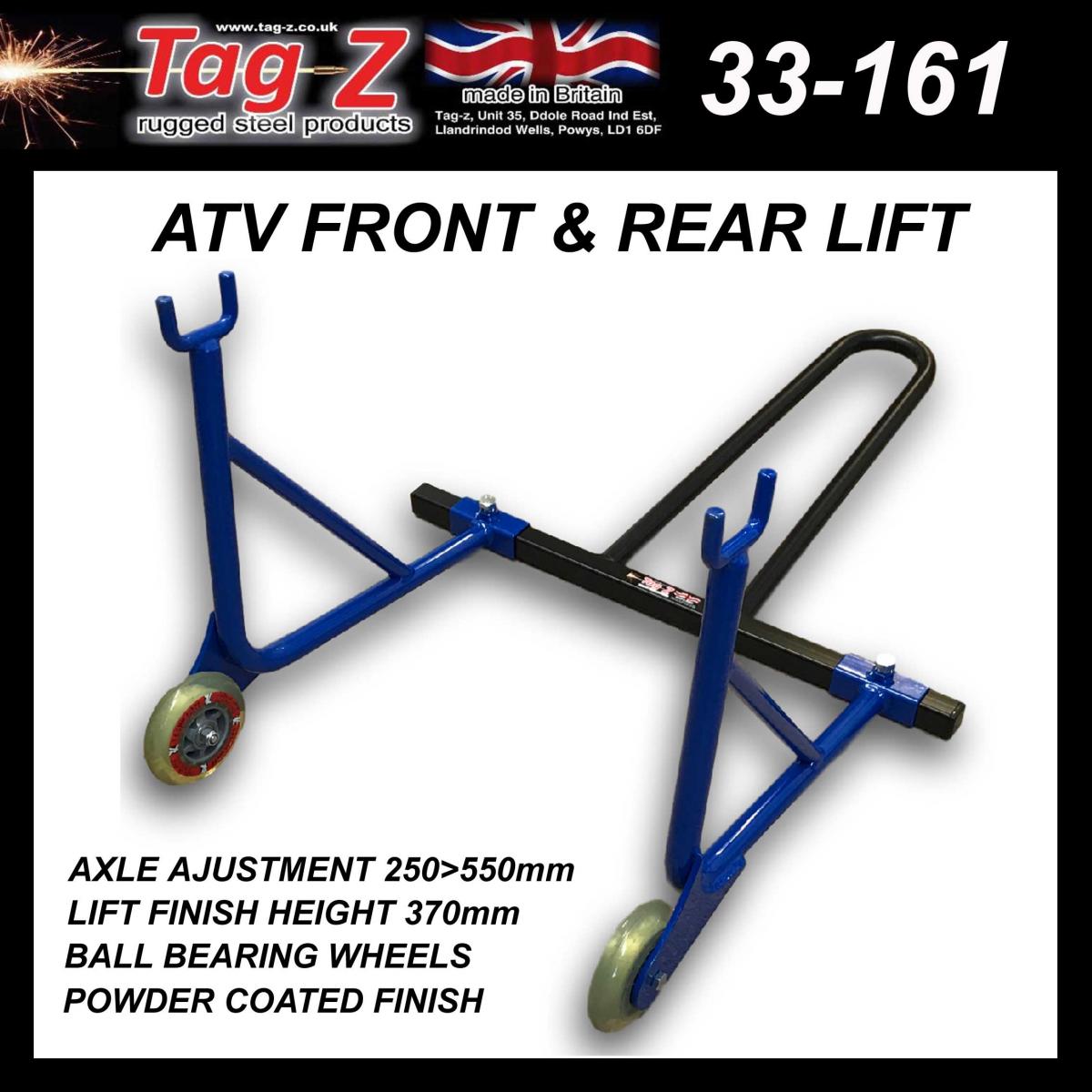 ATV REAR ELEVATOR BLUE BLACK, ATV / QUAD FAST EASY LIFT thumbnail 2