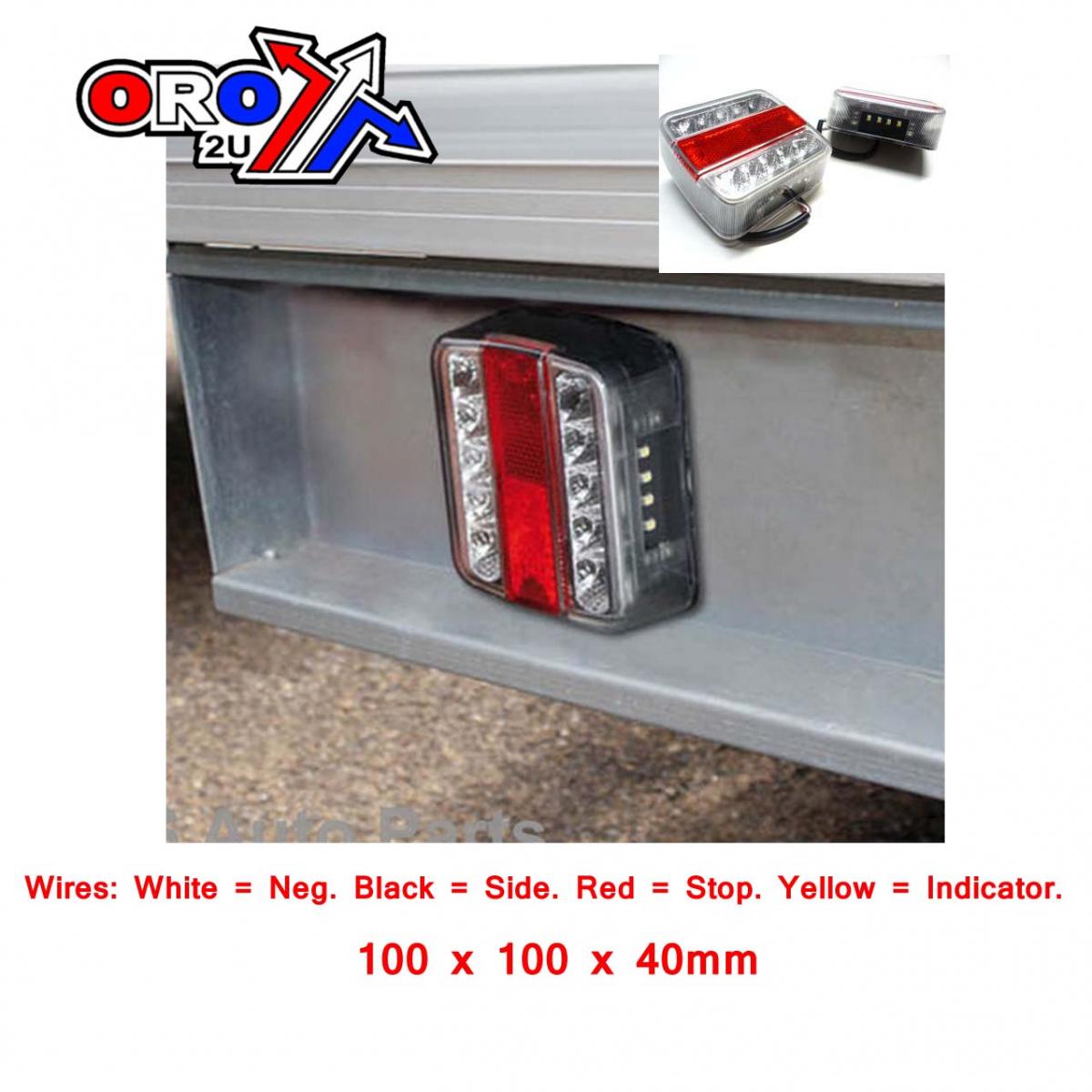 LED COMBINATION LAMP 100SQ 12V, EACH / TRIALER TAILGATE REAR LIGHT, 15019 thumbnail 3