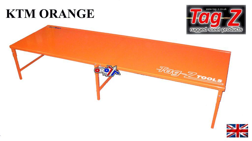 MOTORCYCLE WORKBENCH 440, KTM ORANGE, BIKE WORK BENCH, 42kg FREIGHT CHARGE L115xH20xW70cm thumbnail 3