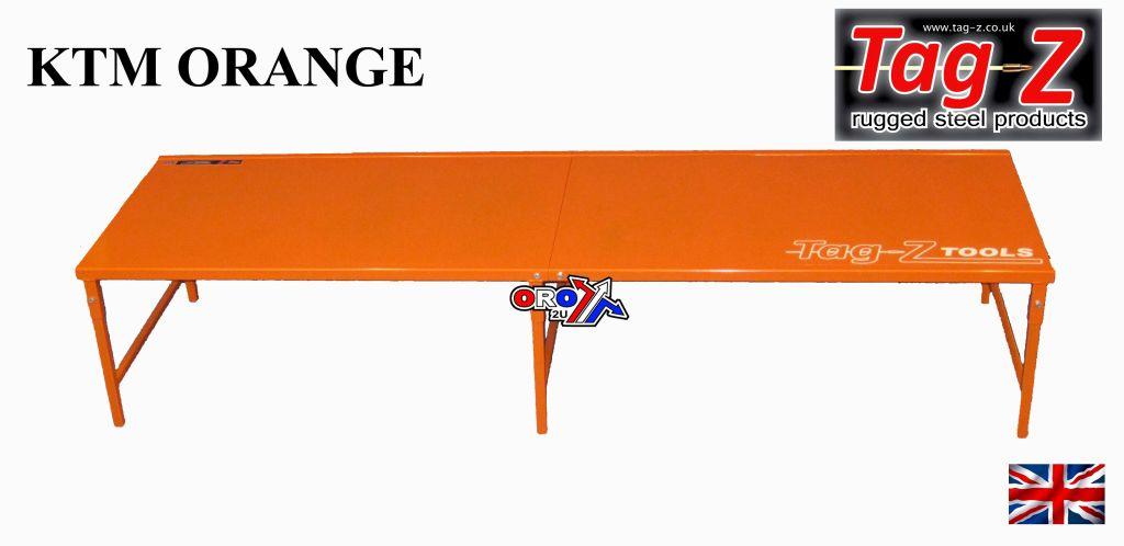 MOTORCYCLE WORKBENCH 440, KTM ORANGE, BIKE WORK BENCH, 42kg FREIGHT CHARGE L115xH20xW70cm thumbnail 4