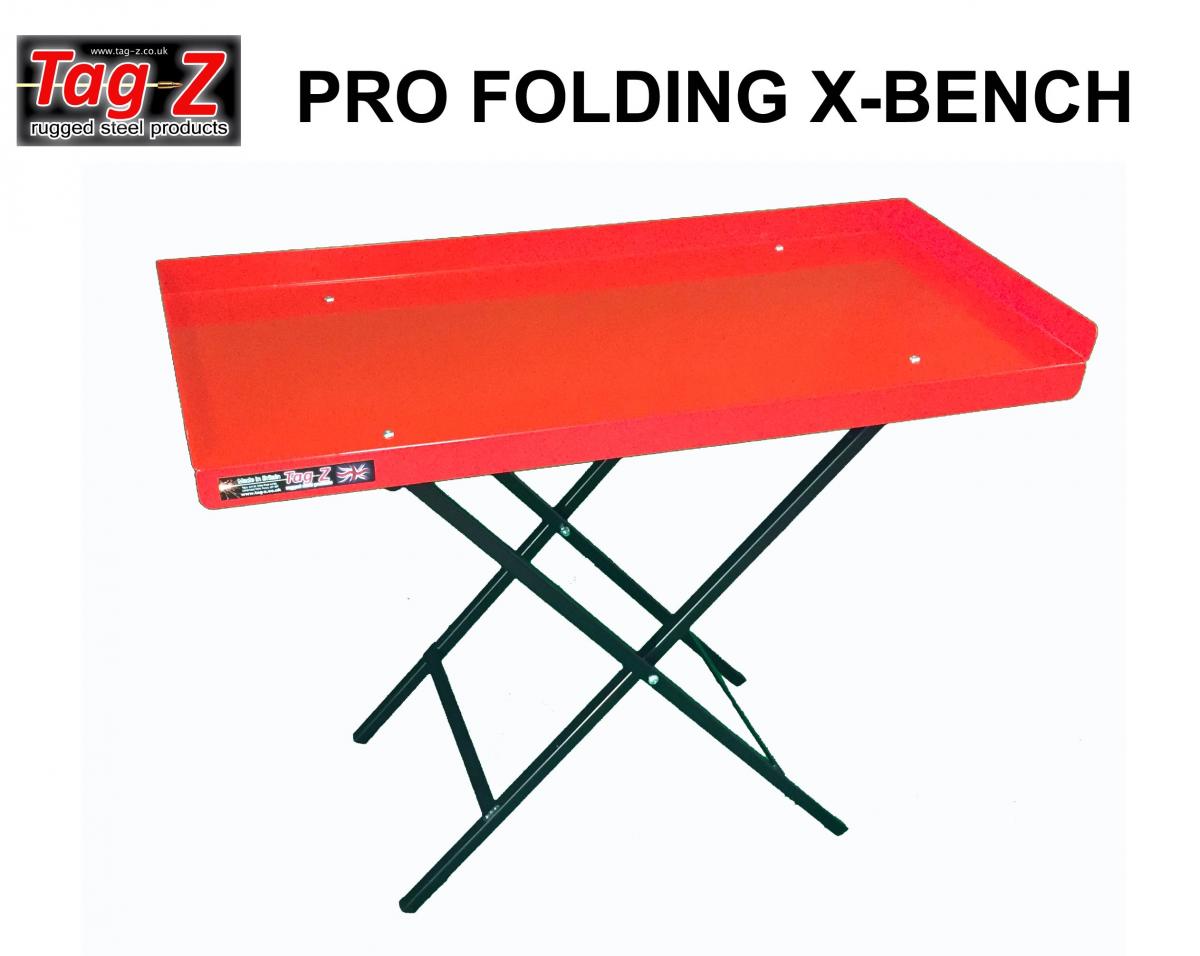 TAG-Z PRO FOLDING X-BENCH, RED / TABLE / WORK TOP thumbnail 2
