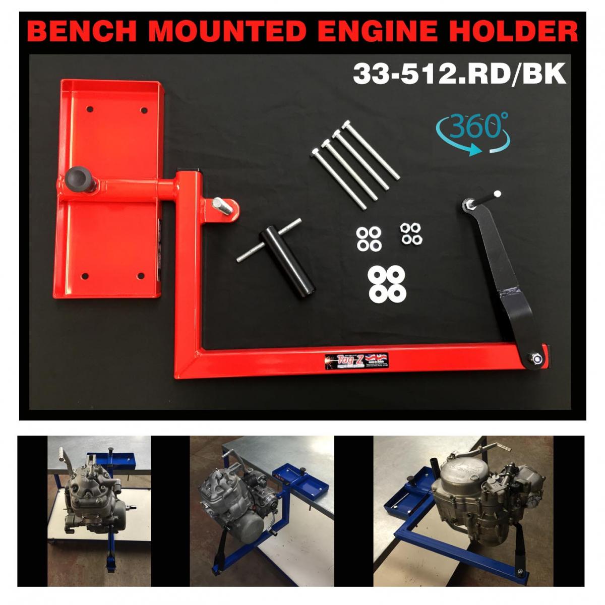 ENGINE HOLDER BENCH MOUNTED, RED REBUILD HOLDER., ENGINE STAND thumbnail 2