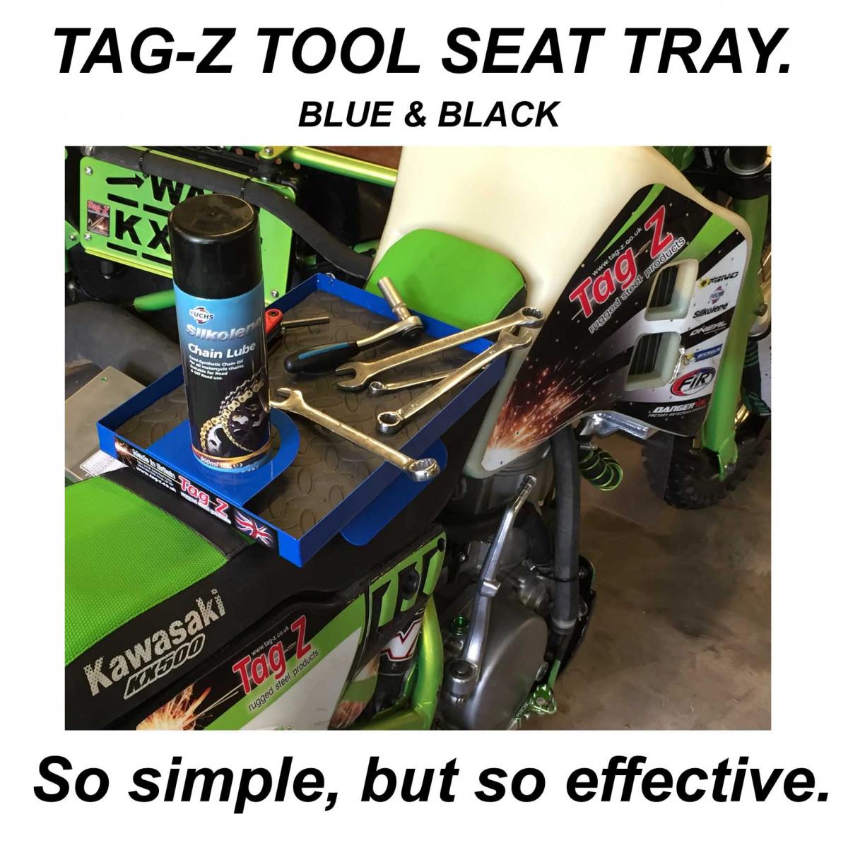 SEAT MOUNTED TOOL TRAY / HOLDER, BLUE & BLACK thumbnail 2