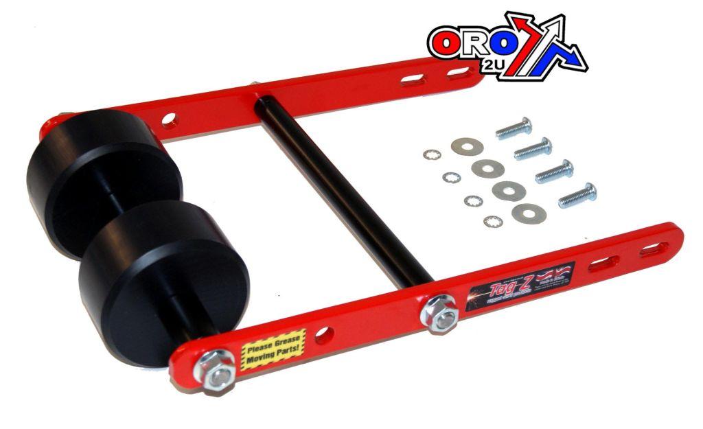 WHEELIE BAR 2 ROLLER TAG-Z RED, ATV QUAD WHEELIE SAVER / CATCH, 3.4KG Size 34x22x7cm thumbnail 2