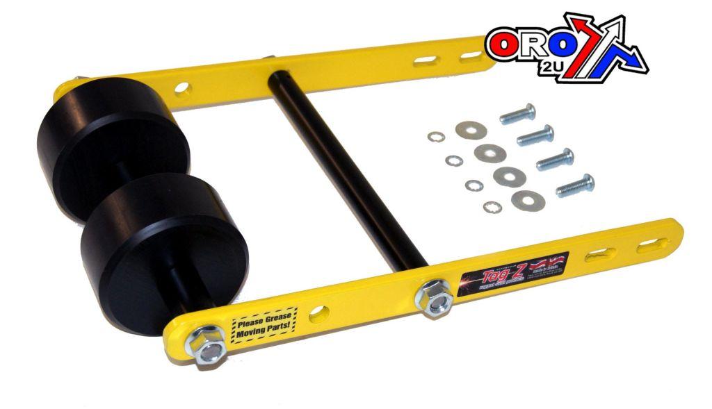 WHEELIE BAR 2 ROLLER TAG-Z YELLOW, ATV QUAD WHEELIE SAVER / CATCH, 3.4KG Size 34x22x7cm thumbnail 2