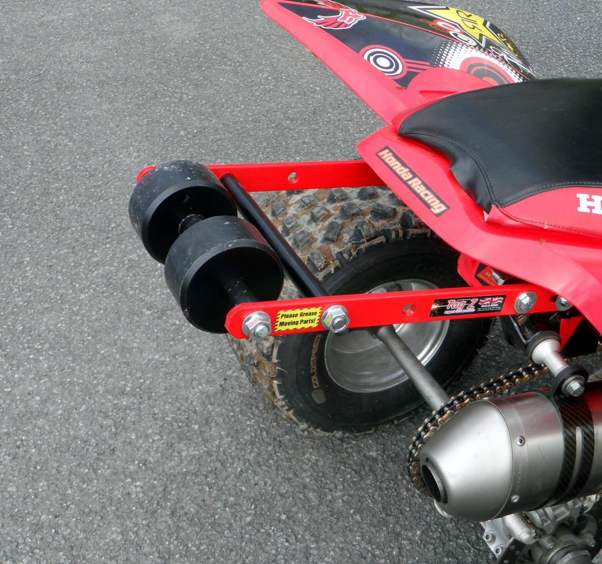 WHEELIE BAR 2 ROLLER TAG-Z YELLOW, ATV QUAD WHEELIE SAVER / CATCH, 3.4KG Size 34x22x7cm thumbnail 3