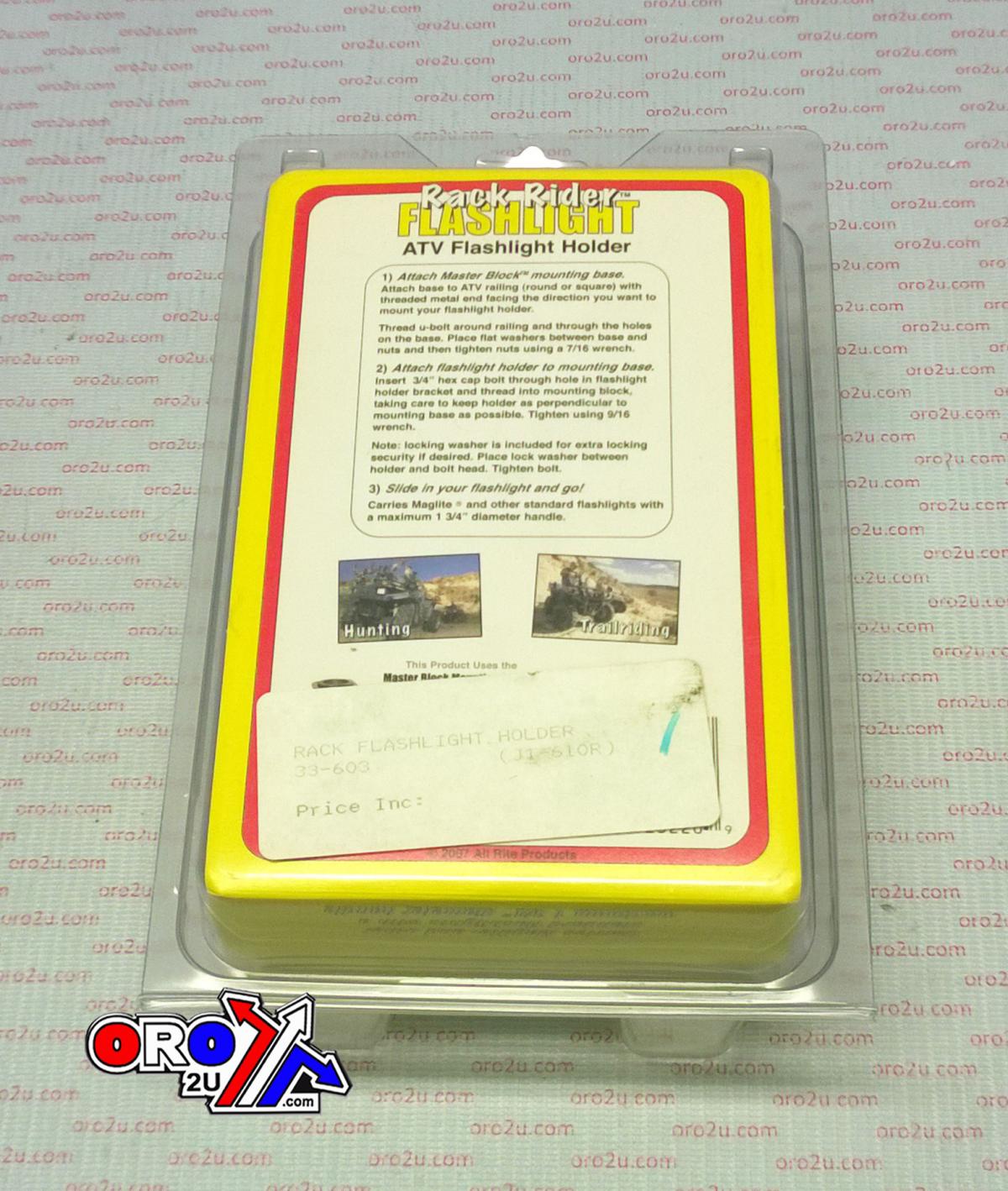 RACK FLASHLIGHT HOLDER, ATV QUAD UTV LIGHT HOLDER thumbnail 4