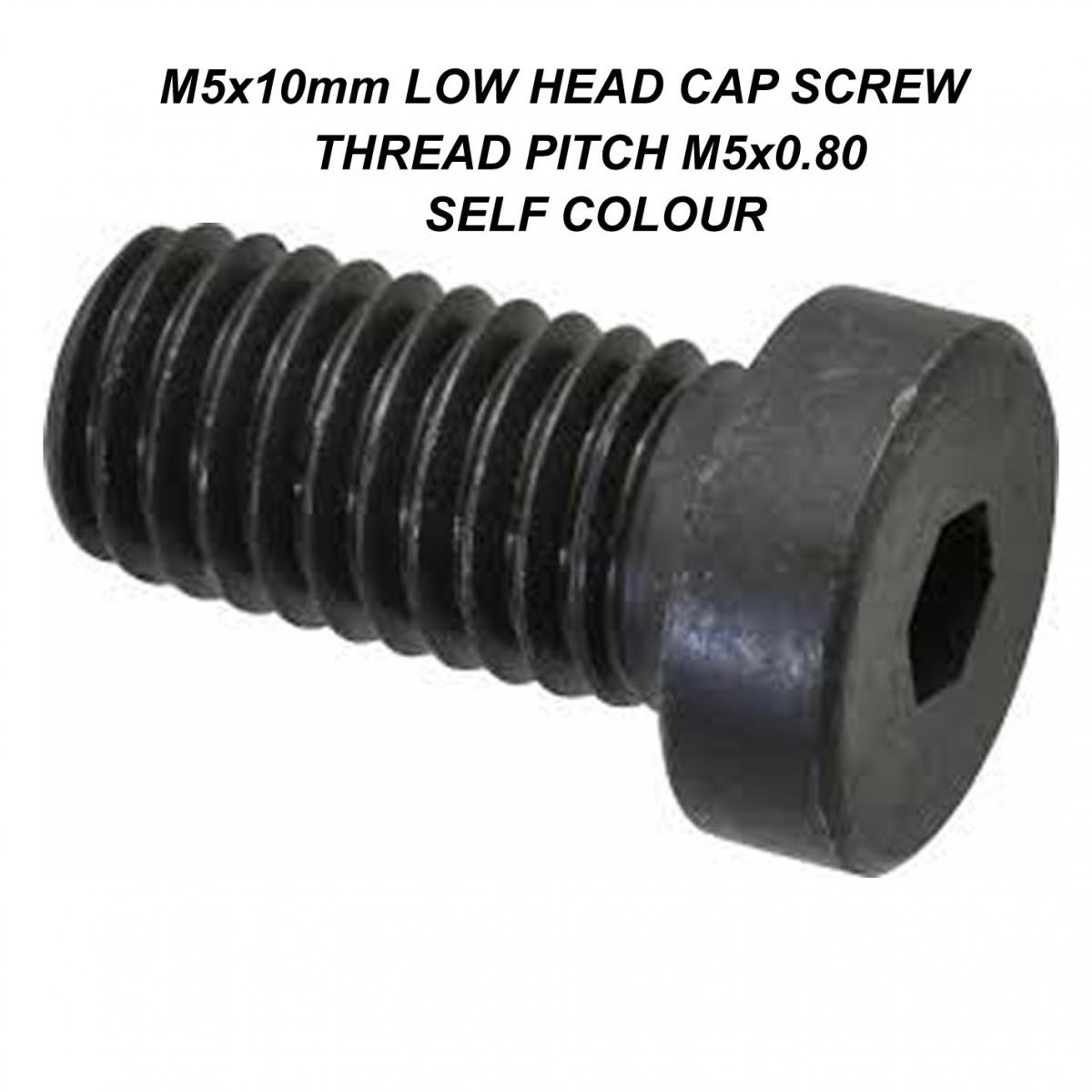 M5x10 ALLEN CAP BOLT SELF / C, LOW CAP SCREW BLACK image 1