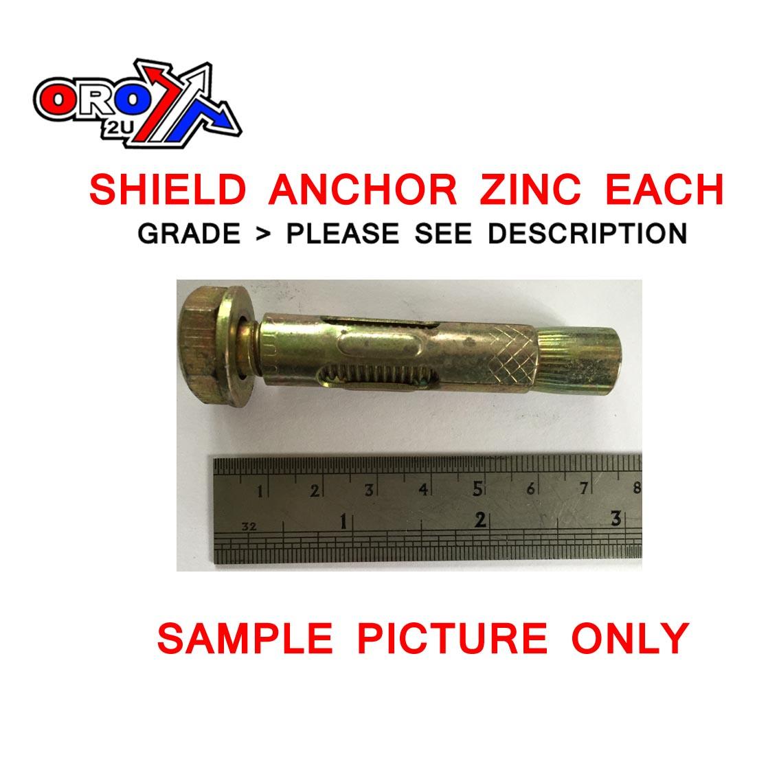 M8 SHIELD ANCHOR ZINC EACH image 1