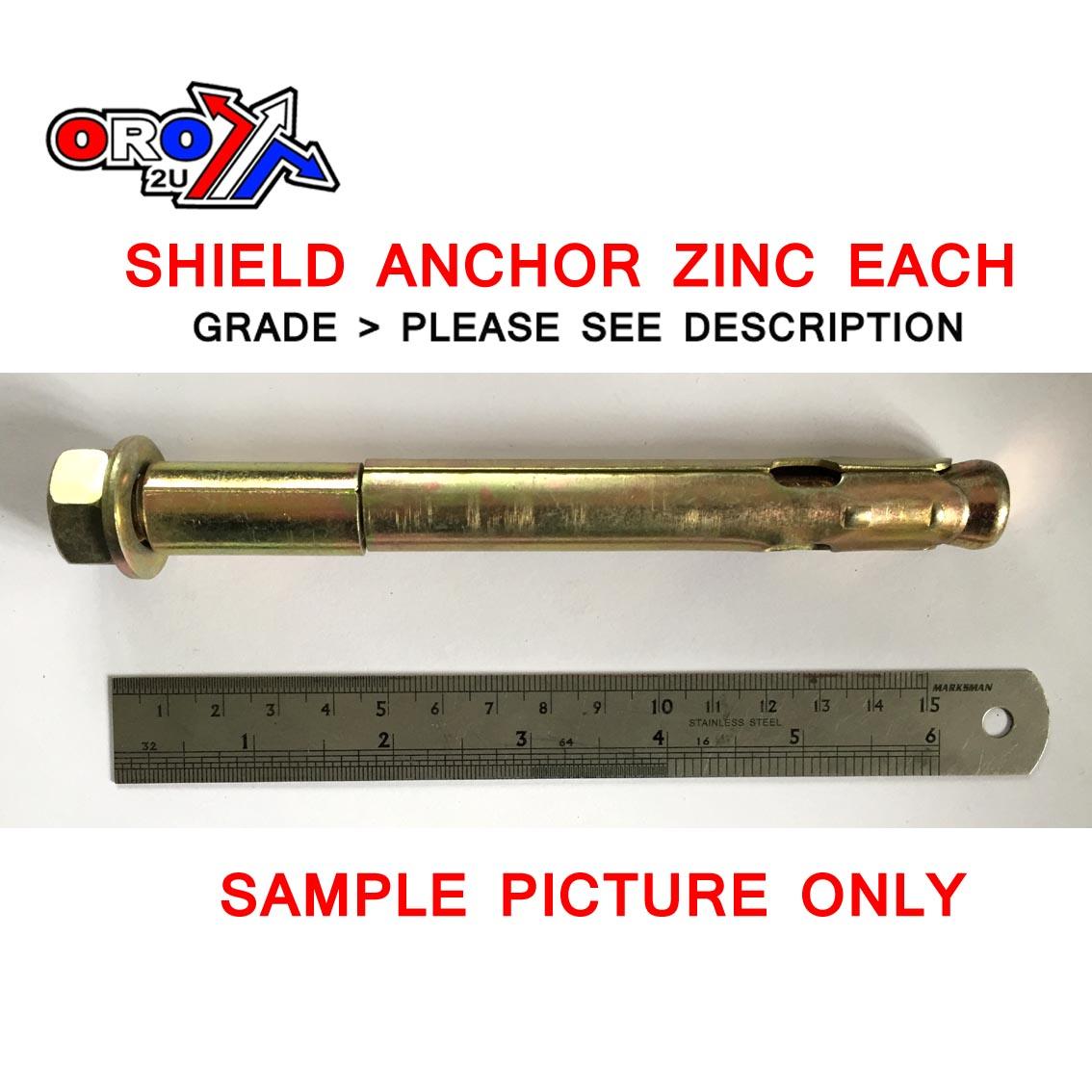 M12 SHIELD ANCHOR ZINC EACH image 1