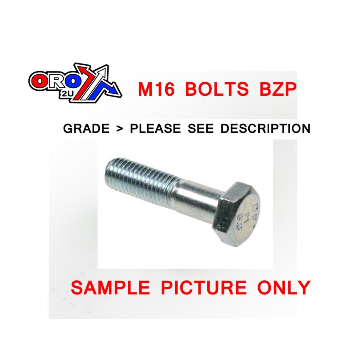 M16X100 BOLT HEX BZP EACH image 1