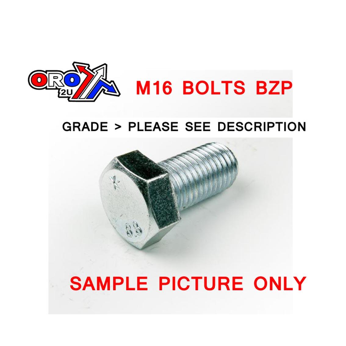 M16X50 BOLT HEX BZP EACH image 1