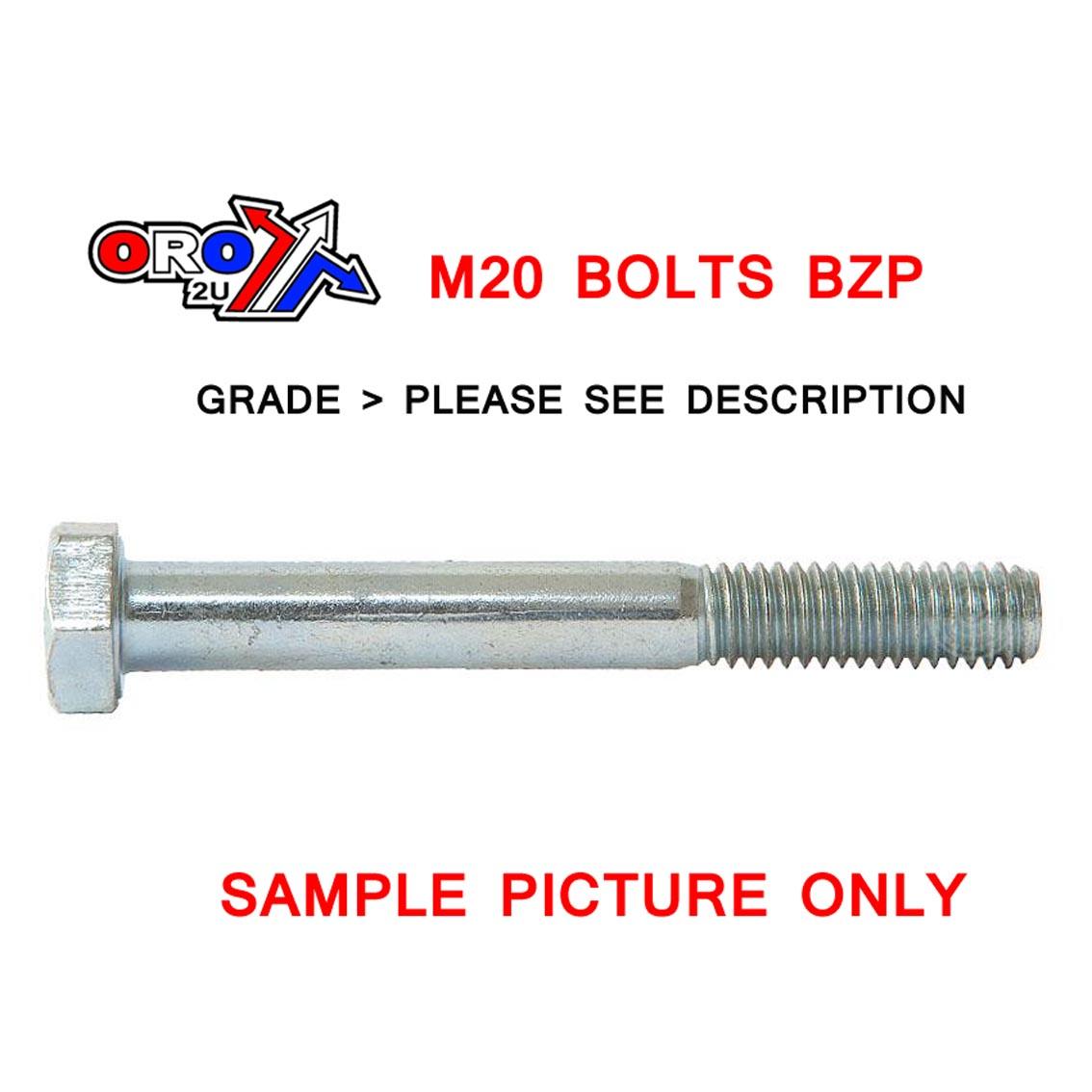 M20X90 BOLT HEX BZP EACH image 1