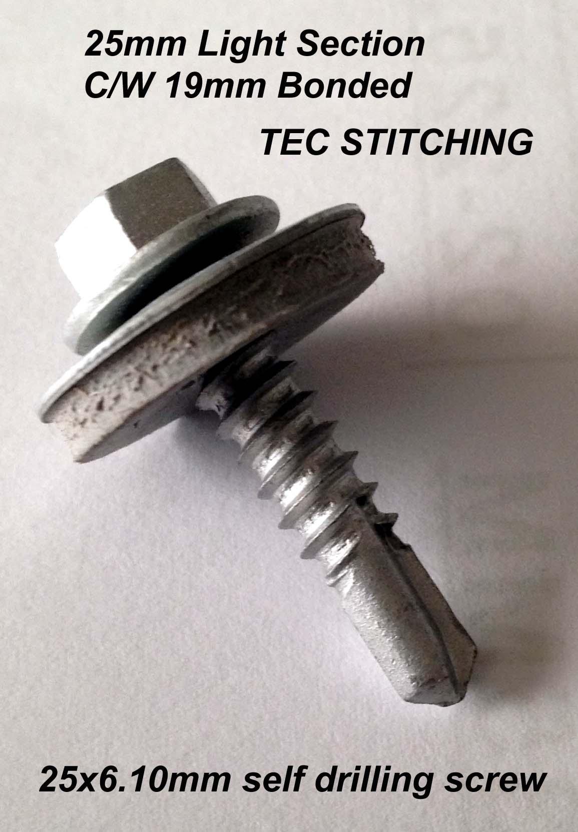 25x6.30mm TEK STITCHING EACH, TEK SCREWS FOR LIGHT SECTION, SELF DRILLING SCREWS image 1