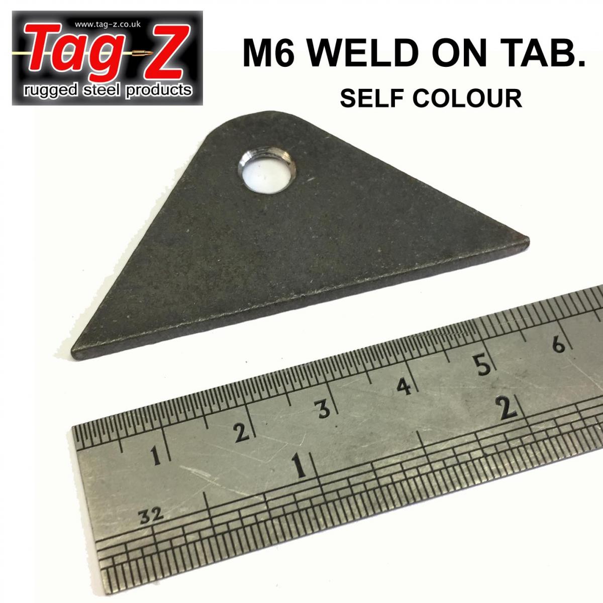 M6 WELD ON TAB, SELF COLOUR, SIZE : ID6.5xW30xL60 / EACH image 1