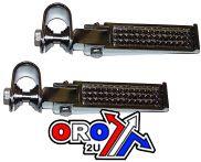 FOOT REST PEG SET UNIVERSAL FOLDING STEEL ALL CHROME FINISH thumbnail 6