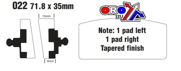 BRAKE PADS SEMI-METAL EBC FA022 thumbnail 2