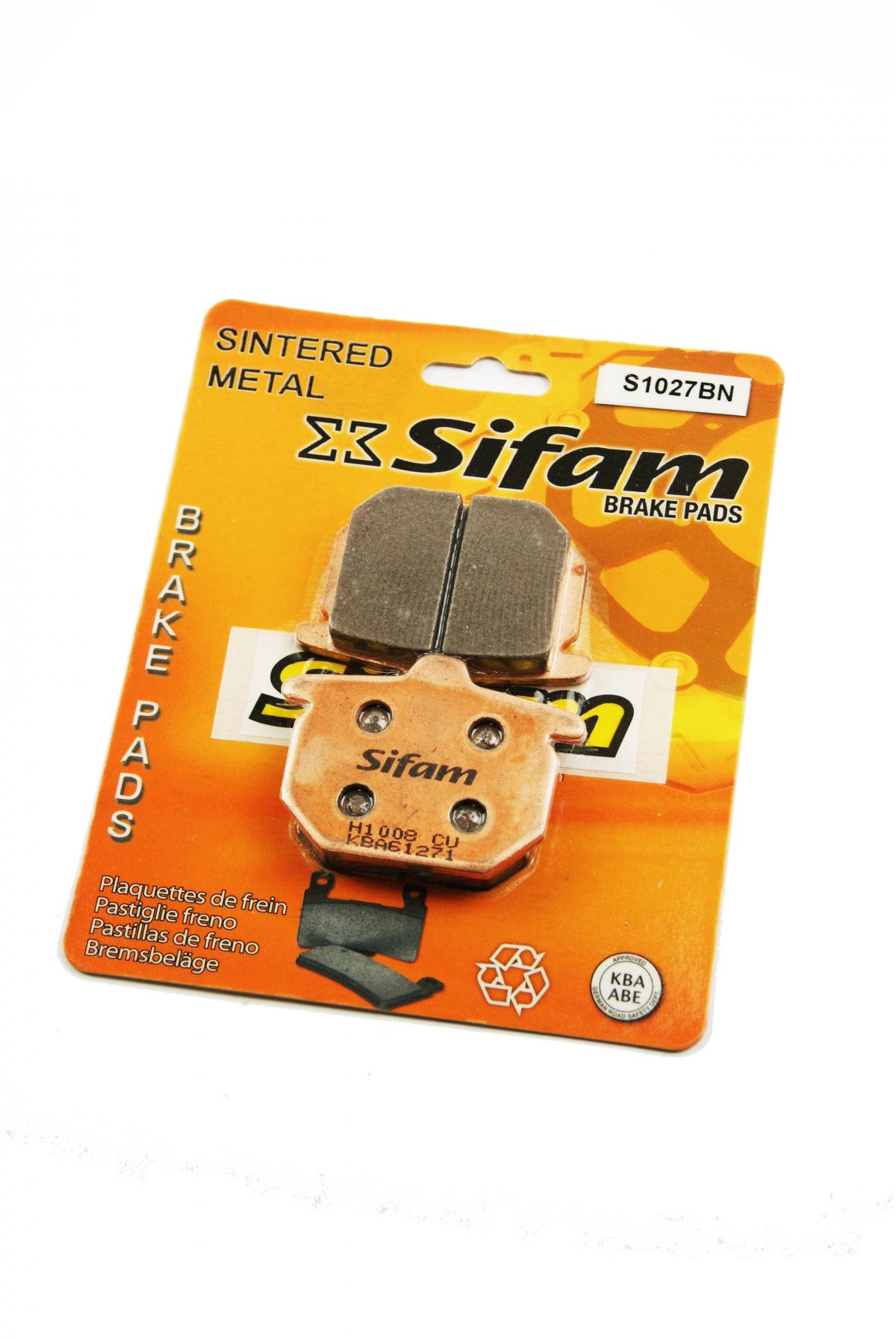 BRAKE PADS SINTERED METAL 11mm, SIFAM S1027BN, GOLD image 1