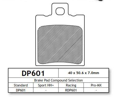 BRAKE PADS SINTERED DP BRAKING, DP601 BRAKES Premium Sintered thumbnail 4
