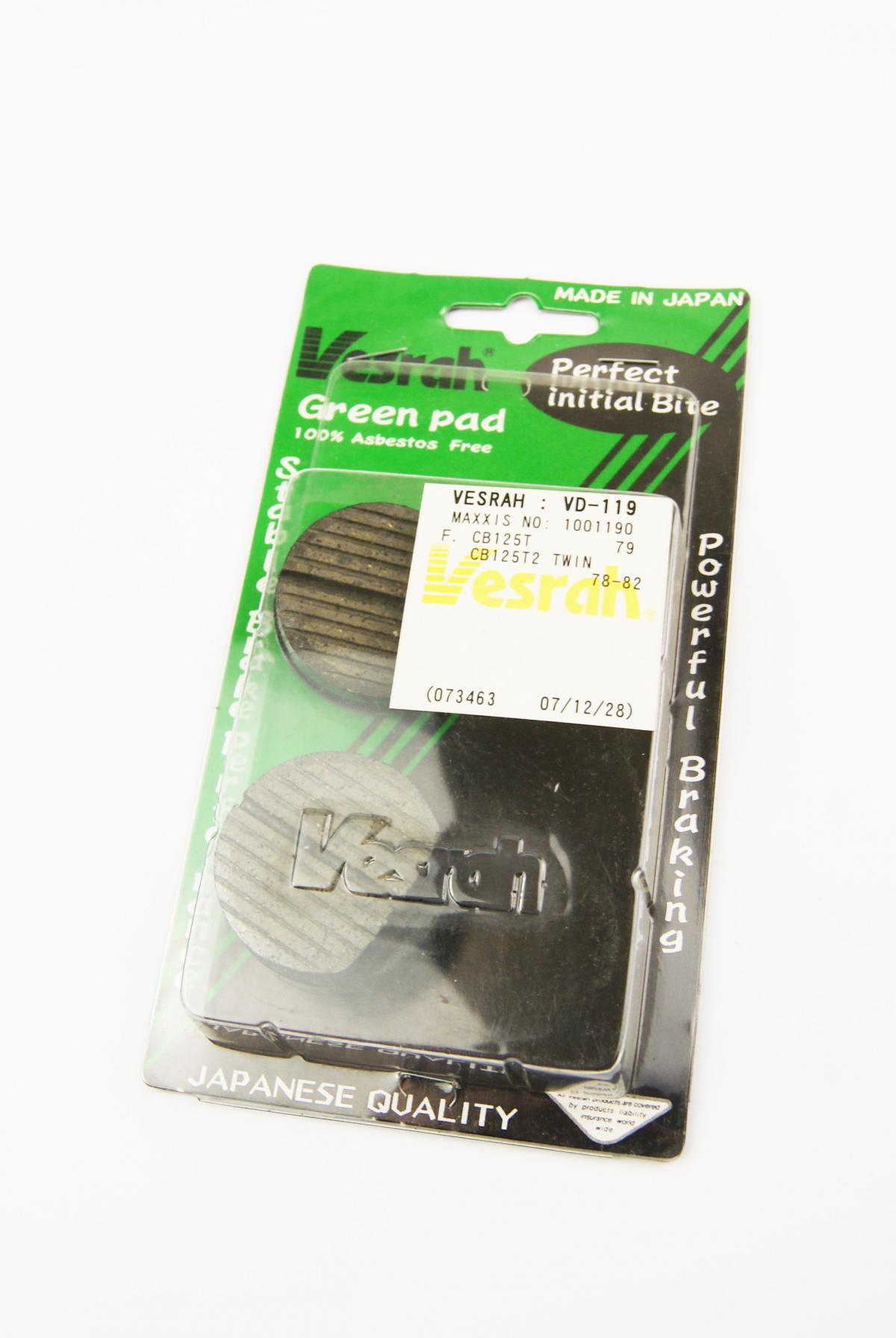 BRAKE PADS DISC VD119 1001190 image 1