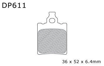 BRAKE PADS SINTERED DP BRAKES, DP611 Premium Sintered 41-611.H.DP, 39-060 thumbnail 5