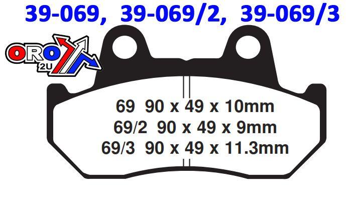 BRAKE PADS SINTERED METAL, SIFAM S1003N (EBC FA69HH ) thumbnail 2