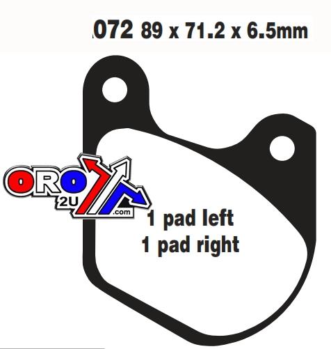 BRAKE PADS STD SEMI-METAL HARLEY DAVIDSON EBC FA072 thumbnail 2