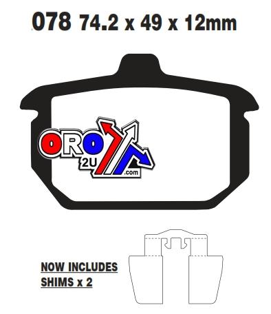 BRAKE PADS STD SEMI-METAL HARLEY DAVIDSON EBC FA078 thumbnail 2