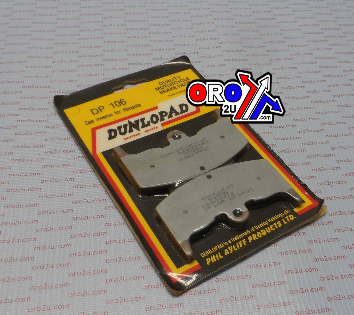 BRAKE PADS SINTERED DP BRAKES, DP106 Premium 41-106.H.DP, 39-080 thumbnail 3