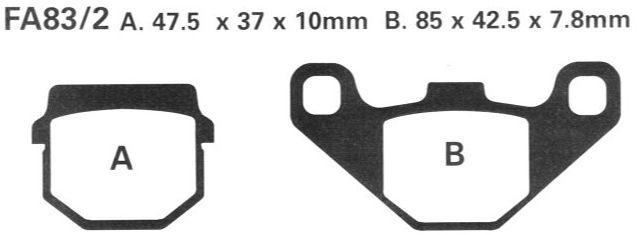 BRAKE PADS STD EBC FA083 thumbnail 2