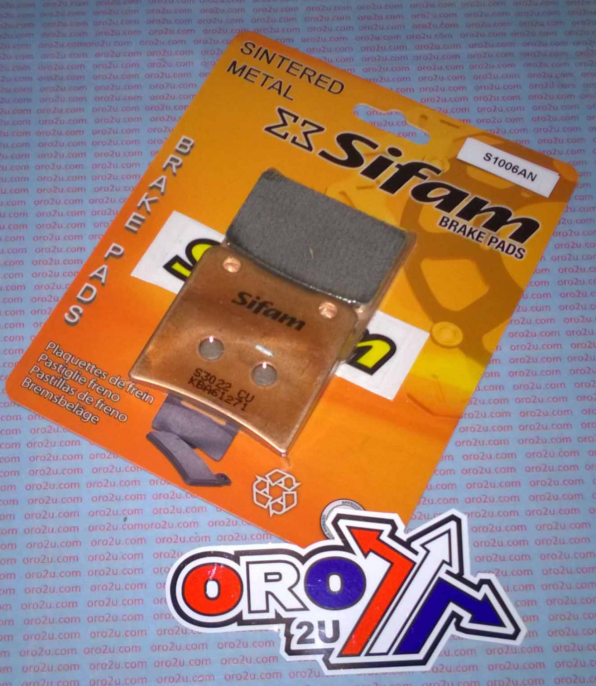 BRAKE PADS DISC SINTERED METAL, SIFAM S1006AN thumbnail 2